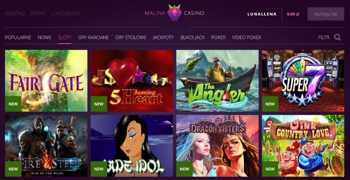 Raspberry Casino casino games