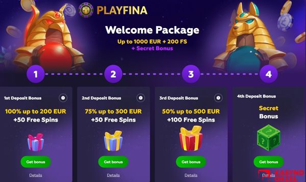 playfina welcome bonus